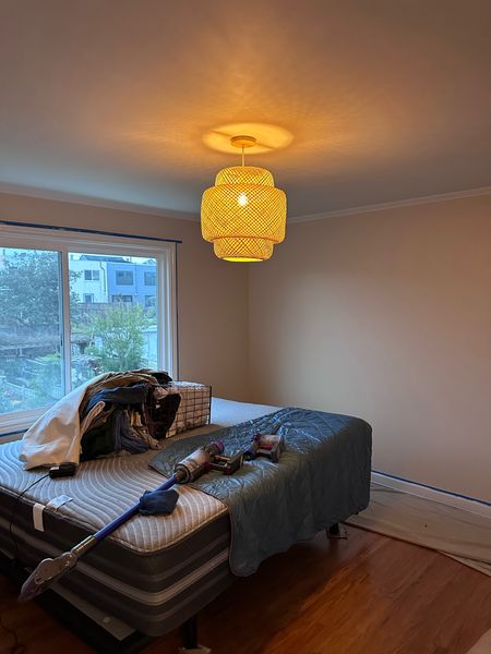 Bedroom with a new pendant light fixture β Zion Electric Inc., San Leandro electrician