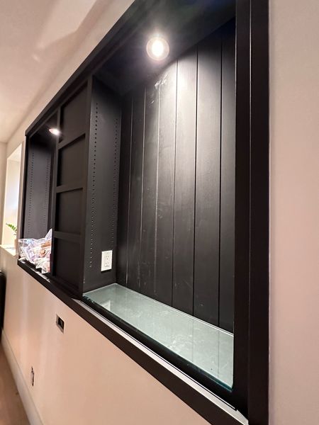 Built-in wall niche with puck lights and an outlet – Zion Electric Inc., San Leandro electrician