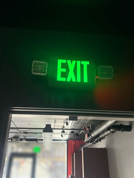 Lit exit sign in a commercial space β Zion Electric Inc., San Leandro electrician