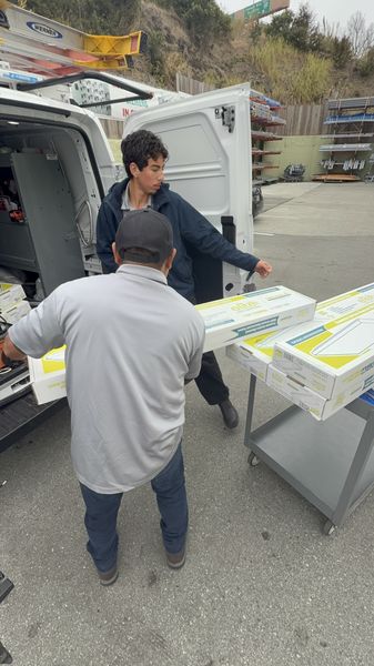 Zion Electric crew loading the van at the supply house – Zion Electric Inc., San Leandro electrician