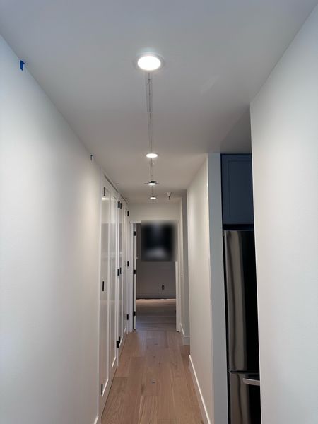 Hallway with a row of new recessed LED lights – Zion Electric Inc., San Leandro electrician