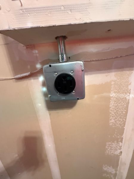 NEMA 14-50 EV charging outlet in a metal box, fed by conduit β Zion Electric Inc., San Leandro electrician