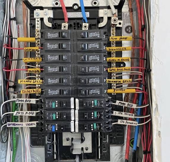 Neatly wired open breaker panel β Zion Electric Inc., San Leandro electrician