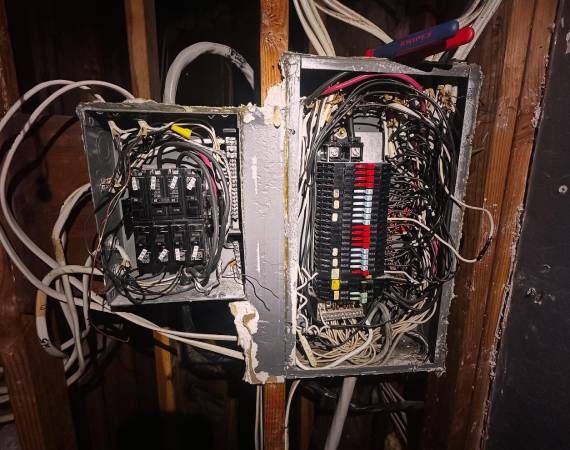 Open panel during rewiring – Zion Electric Inc., San Leandro electrician